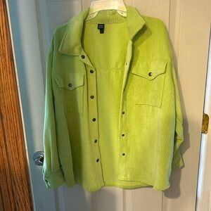 Lime green jacket or cardigan